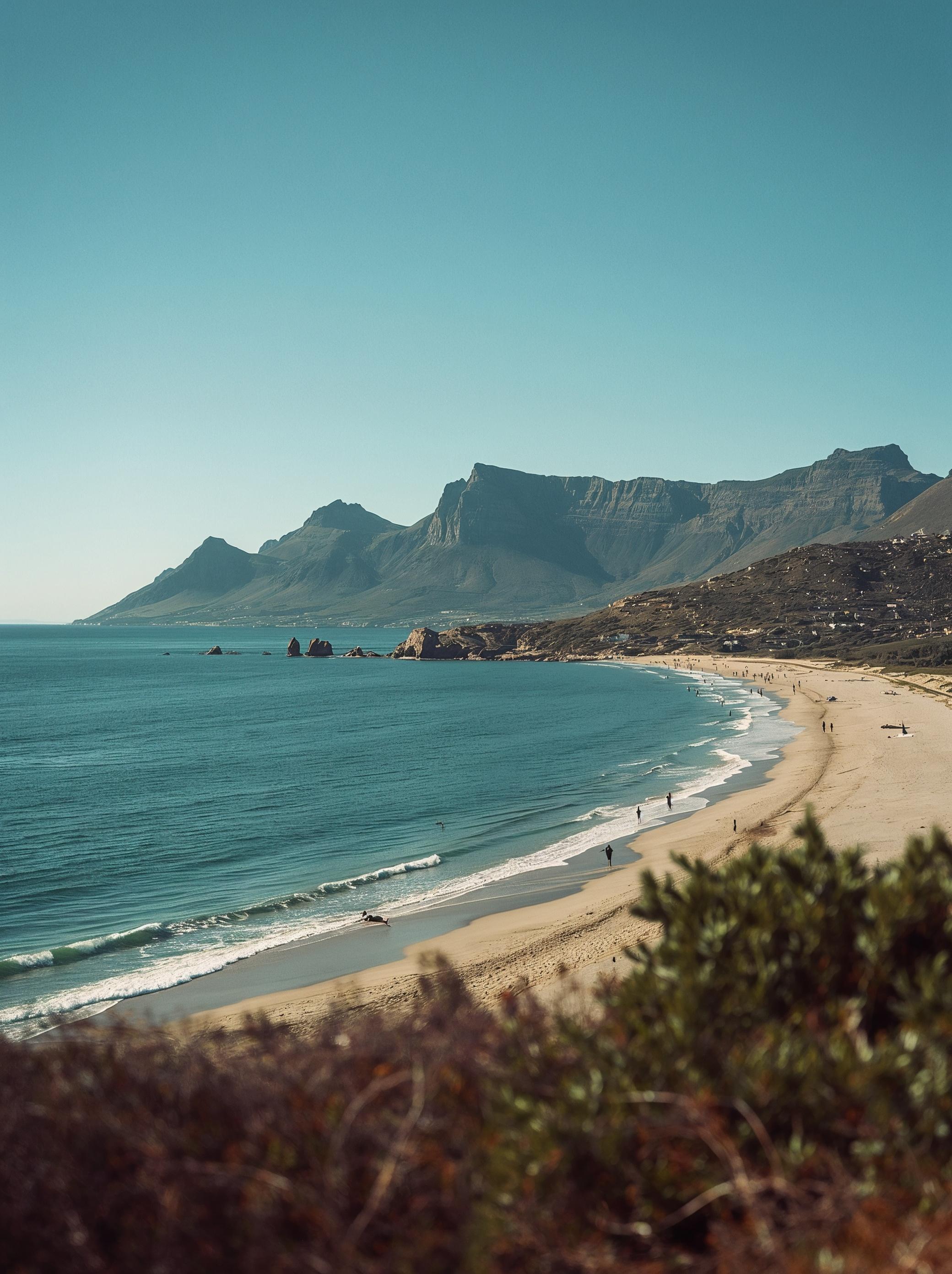Children swimming in the shallow water of a Garden Route estuary